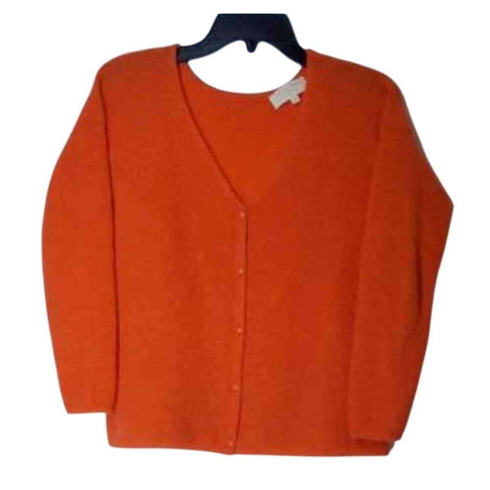 La Maille Sezane Orange Mohair Alpaca Cardigan Italy XS